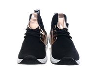 Damen Sportschuhe Sneaker Low Freizeitschuhe Turnschuhe Black Gold # 123