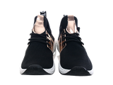 Damen Sportschuhe Sneaker Low Freizeitschuhe Turnschuhe Black Gold # 123