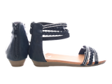 Damen Keilabsatz Sandalen Sommerschuhe Sandaletten Black # 6721