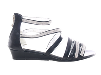 Damen Keilabsatz Sandalen Sommerschuhe Sandaletten Black # 2523