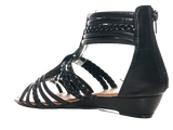 Damen Keilabsatz Sandalen Sommerschuhe Sandaletten Black # 939