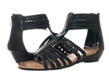 Damen Keilabsatz Sandalen Sommerschuhe Sandaletten Black # 939