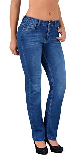 ESRA Jeans Damen Straight Stretch Damen Jeans Hose G200