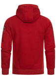 Geographical Norway Gymclass Men - Hoodie Herren mit Kapuze Zip Tasche Känguru Mann - Pullover Sweatshirt Warm Langarm - Hoody Männer Jungen Frühling Sommer Herbst Winter (Rot L)