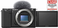 Sony Alpha ZV-E10 | APS-C spiegellose Wechselobjektiv-Vlog-Kamera (schwenkbarer Bildschirm für Vlogging, 4K-Video, Echtzeit-Augen-Autofokus), Schwarz