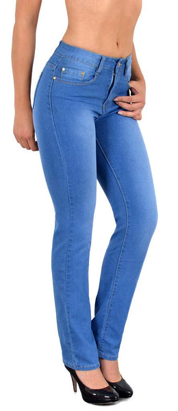 ESRA Damen Jeans Hose Damen Jeanshose gerader Schnitt Straight bis Übergrösse G400