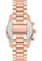 Michael Kors Damen Quartz Armbanduhr, 38.00mm GehäusegröÃŸe mit pink analog Zifferblatt und Rosegold Metallarmband Armband MK7242