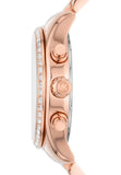 Michael Kors Damen Quartz Armbanduhr, 38.00mm GehäusegröÃŸe mit pink analog Zifferblatt und Rosegold Metallarmband Armband MK7242