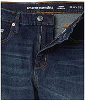 Amazon Essentials Herren Jeans, Sportlich Geschnitten, Dunkle Waschung, 36W / 30L