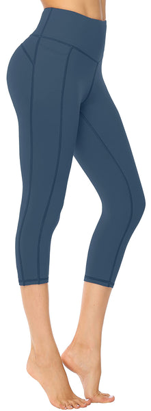 Persit Sport Leggings Damen 3/4, Capri Sporthose Sport Leggins Yoga-Hose für Damen Schotenblau - 34 (Herstellergröße: XS)