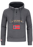 Geographical Norway Gymclass Men - Hoodie Herren mit Kapuze Zip Tasche Känguru Mann - Pullover Sweatshirt Warm Langarm - Hoody Männer Jungen Frühling Sommer Herbst Winter (Dunkelgrau L)