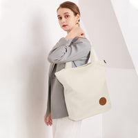 JANSBEN Damen Canvas Handtasche Schultertasche Casual Multifunktionale Umhängetaschen Groß für Arbeit Schule Shopper Lässige täglich (Beige)