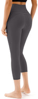 Persit Sport Leggings Damen 3/4, Capri Sporthose Sport Leggins Yoga-Hose für Damen Grau - 34 (Herstellergröße: XS)