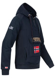 Geographical Norway Gymclass Men - Hoodie herren mit Kapuze Zip Tasche Känguru Mann - Pullover Sweatshirt Warm Langarm - Hoody Männer Jungen Frühling Sommer Herbst Winter (Marineblau L)