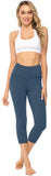 Persit Sport Leggings Damen 3/4, Capri Sporthose Sport Leggins Yoga-Hose für Damen Schotenblau - 34 (Herstellergröße: XS)