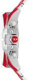 Diesel Herrenuhr Mega Chief quarz/chrono Uhrwerk 51mm Gehäusegröße mit einem Edelstahlarmband DZ4638, Rot