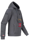 Geographical Norway Gymclass Men - Hoodie Herren mit Kapuze Zip Tasche Känguru Mann - Pullover Sweatshirt Warm Langarm - Hoody Männer Jungen Frühling Sommer Herbst Winter (Dunkelgrau L)