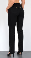 ESRA Damen Jeans Schwarz Straight Jeans Hose Damen G200