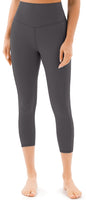 Persit Sport Leggings Damen 3/4, Capri Sporthose Sport Leggins Yoga-Hose für Damen Grau - 34 (Herstellergröße: XS)