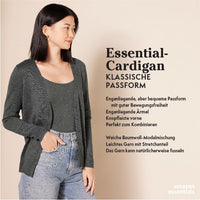 Amazon Essentials Damen Leichter Cardigan mit V-Ausschnitt (in Übergröße erhältlich), Dunkles Kastanienbraun Meliert, XXL