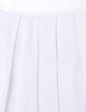 BAISHENGGT Damen Falten Kurzarm Tunika Batwing Rundkragen Bluse Reine Weiß Medium