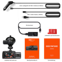 VANTRUE N4 3 Lens 4K Dashcam Auto 2.5K+ 2.5K+ 1080P vorne hinten innen, HDR/ 30FPS Kamera, 3 Channel Bewegungsüberwachung Dash Cam Infrarot Nachtsicht, 2.45” Hitzebeständig, Max 512GB