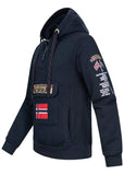 Geographical Norway Gymclass Men - Hoodie herren mit Kapuze Zip Tasche Känguru Mann - Pullover Sweatshirt Warm Langarm - Hoody Männer Jungen Frühling Sommer Herbst Winter (Marineblau L)