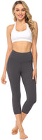 Persit Sport Leggings Damen 3/4, Capri Sporthose Sport Leggins Yoga-Hose für Damen Grau - 34 (Herstellergröße: XS)