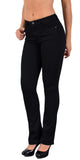 ESRA Jeans Damen Bootcut Wide Leg Hose Damen Schwarze Hose Damen bis Plus Size B700