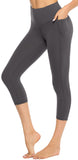 Persit Sport Leggings Damen 3/4, Capri Sporthose Sport Leggins Yoga-Hose für Damen Grau - 34 (Herstellergröße: XS)