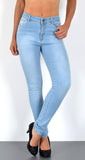 ESRA Damen Jeans Jeanshose Damen Skinny High Waist Hochbund Stretch Hose bis Übergröße S700