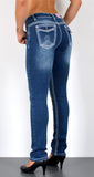 ESRA Damen Jeans Jeanshose Damen Hose Straight Leg Dicke Naht Jeanshosen Damenjeans bis große Größen J755