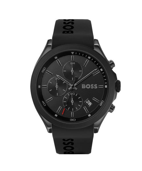 BOSS Chronograph Quarz Uhr für Herren mit Schwarzes Silikonarmband - 1513720