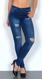 ESRA Damen Jeans Jeanshose Damen Skinny High Waist Hochbund Stretch Hose bis Übergröße S700