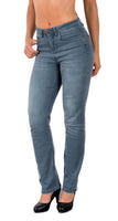 ESRA Damen Straight Fit Jeans Hose Damen Jeanshose Stretch gerader Schnitt Jeans Damen High Waist Damen Jeans Straight Jeans Damen Stretch bis Übergröße Jeans Große Größe G800