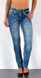 ESRA Damen Jeans Jeanshose Damen Hose Straight Leg Dicke Naht Jeanshosen Damenjeans bis große Größen J755