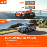 VANTRUE N2S 4K Dashcam Auto Dual 1440P Dash Cam Vorne Innen, GPS 24Std. Dual Parküberwachung, Dasch-Cam Infrarot Nachtsicht, 2160P Vorne, 2 Zoll 320°Superkondensator Autokamera G Sensor Max. 512GB