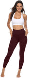 Persit Sporthose Damen, Sport Leggins für Damen Yoga Leggings Yogahose Sportleggins Weinrot-Size 36/38 (Herstellergröße: S)