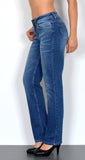 ESRA Jeans Damen Straight Stretch Jeans bis Übergröße G200