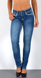 ESRA Damen Jeans Jeanshose Damen Hose Straight Leg Dicke Naht Jeanshosen Damenjeans bis große Größen J755