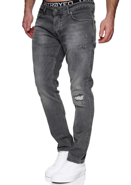 MERISH Jeans Herren Slim Fit Jeanshose Stretch Denim Designer Hose 1507(29W / 32L, 1506-3 Grau)