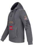 Geographical Norway Gymclass Men - Hoodie Herren mit Kapuze Zip Tasche Känguru Mann - Pullover Sweatshirt Warm Langarm - Hoody Männer Jungen Frühling Sommer Herbst Winter (Dunkelgrau L)