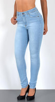 ESRA Damen Jeans Jeanshose Damen Skinny High Waist Hochbund Stretch Hose bis Übergröße S700