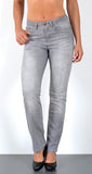 ESRA Damen Straight Fit Jeans Hose Damen Jeanshose Stretch gerader Schnitt Jeans Damen High Waist Damen Jeans Straight Jeans Damen Stretch bis Übergröße Jeans Große Größe G800