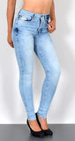 ESRA Damen Jeans Jeanshose Damen Skinny High Waist Hochbund Hose bis Übergröße S300