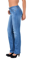 ESRA Jeans Damen Straight High Waist Stretch Jeanshose G200