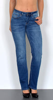 ESRA Jeans Damen Straight Stretch Jeans bis Übergröße G200