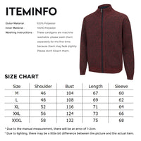 Pinkpum Strickjacke Herren Fleecejacke Sweatjacke Mit Reißverschluss Trachtenjacke, Gestrickt Cardigan Herren Wintermantel Bordeaux rot M