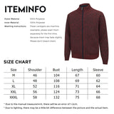 Pinkpum Strickjacke Herren Fleecejacke Sweatjacke Mit Reißverschluss Trachtenjacke, Gestrickt Cardigan Herren Wintermantel Bordeaux rot M