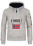 Geographical Norway Gymclass Men - Hoodie Herren mit Kapuze Zip Tasche Känguru Mann - Pullover Sweatshirt Warm Langarm - Hoody Männer Jungen Frühling Sommer Herbst Winter (Hellgrau L)